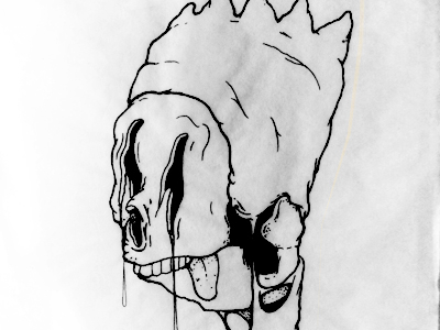 Ate Shorts bart black and white black dead death illustration ink pen simpson skull the simpsons tongue