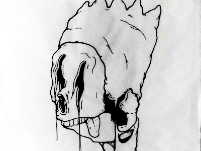 Ate Shorts bart black and white black dead death illustration ink pen simpson skull the simpsons tongue
