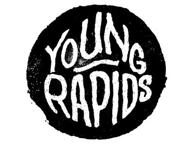 Young rapids 2 black black and white dot hand drawn hand lettering lettering letters text type typography