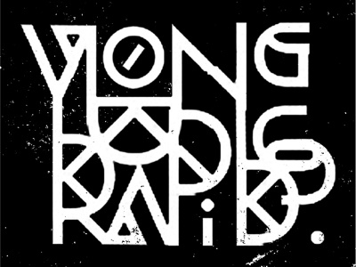Young rapids 4 black geometric lettering letters text texture type typography white