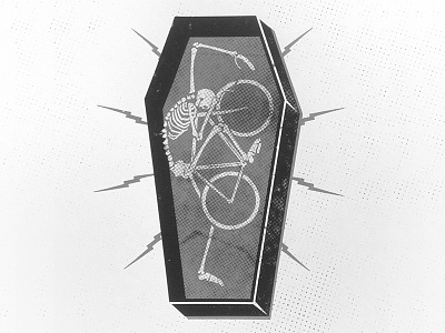 Lifer bicycle bike bolt bones coffin death poster print screenprint skeleton skull texture