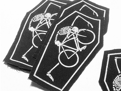 Lifer Patch bicycle bike black bones coffin death patch print screenprint skull