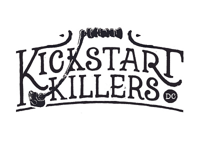 Kickstart Logo 2 black branding hand drawn lettering logo moto motorcycle