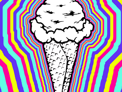 iiiiice creeeeaaam black cone fun ice cream illustration line art milk sugar summer treat trip