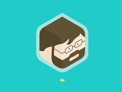 Dribble #14 block head icon illustration