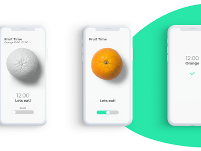 Fruit Reminder App - Fruit Screens "Orange" animation app clean design flat minimal ui ux