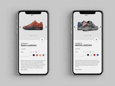 AIR MAX 90 App UI uiux design