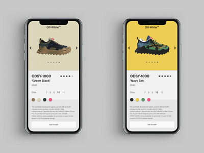 Off-White Sneakers App Ui uiux design
