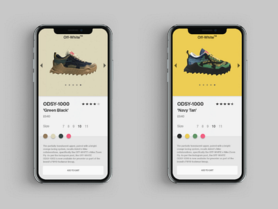 Off-White Sneakers App Ui