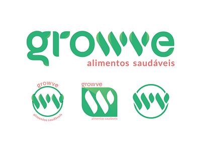 Growve - Health Foods food green health leave logo plant typo logo typography