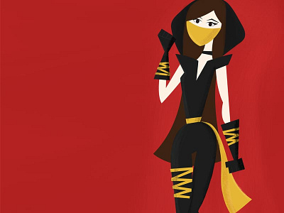 Yellow Ninja (aka Scorpions Girlfriend) character design illustration mortal kombat ninja photoshop vector