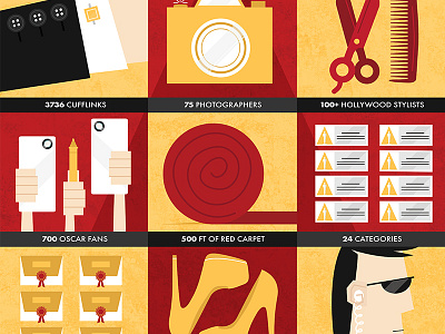 The Oscars 2014 | On the Red Carpet illustration infograph oscars vector