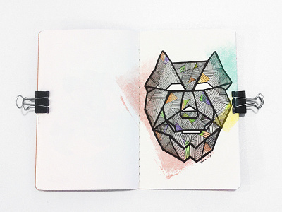 Not-So-Wolf doodle geometric lines wolf