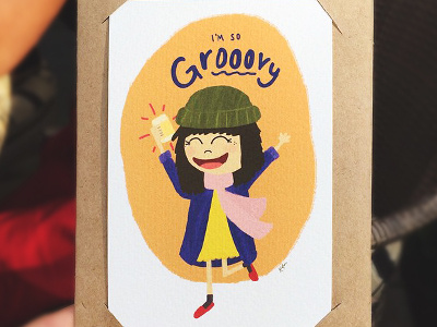 Groovy Mom card cintiq doodle illustration photoshop