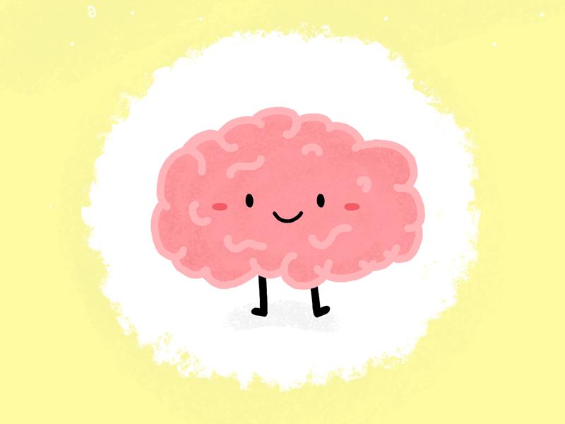brain doodle cute