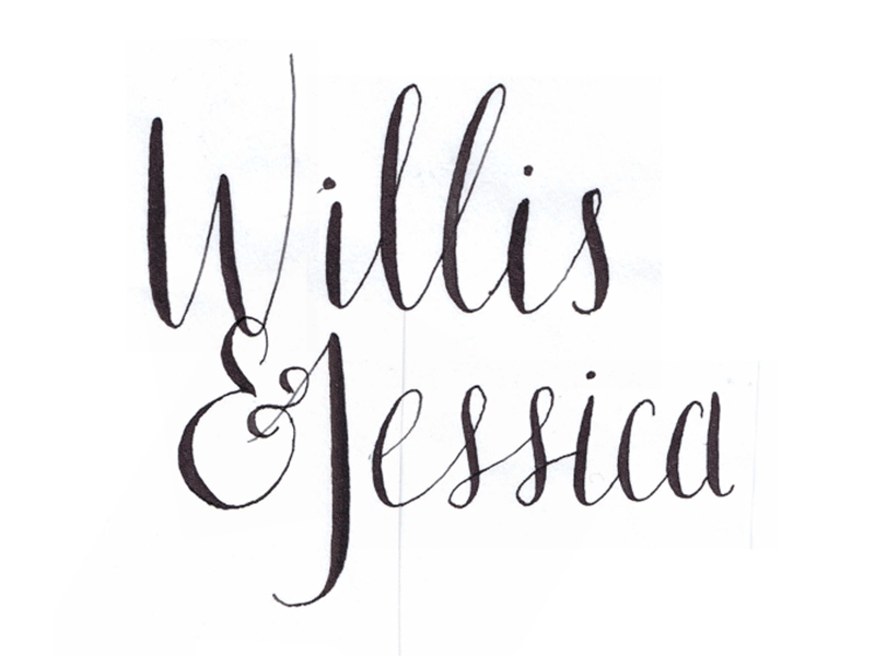 WJ Wedding Logo calligraphy illustrator lettering type wedding