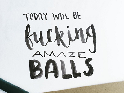 Amaze Balls! brush hand lettering script writing