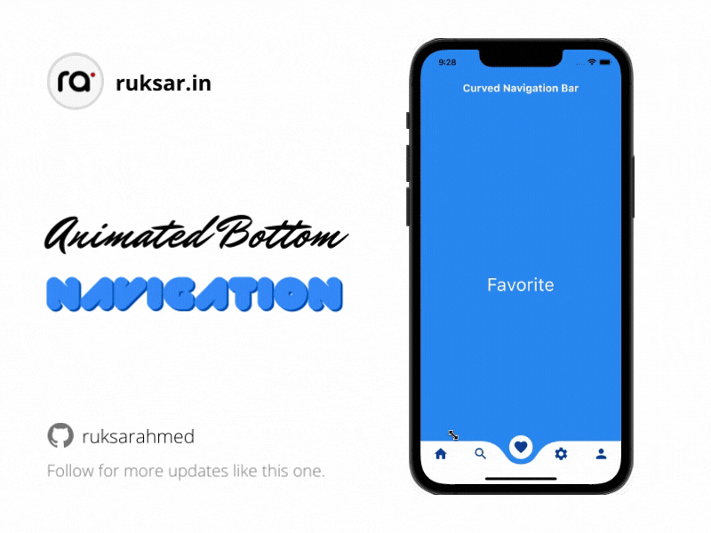 Animated Bottom Navigation Bar android animated bar bottom curved flutter interactive ios mobile navigation