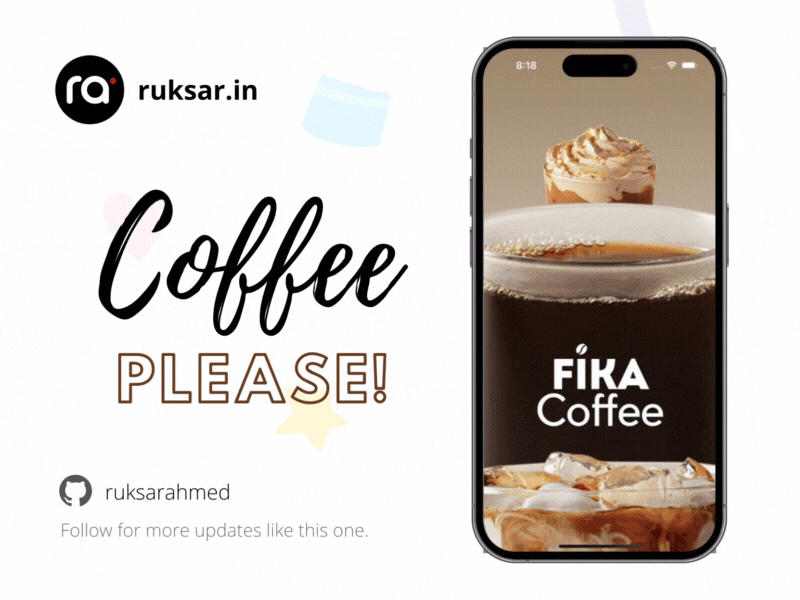 Coffee Concept 3d android animation app coffee concept design fika flutter fun illustration ios logo shop ui ux
