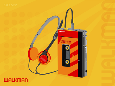 WALKMAN - MUSIC PLAYER branding design headphones icon illustration music music art musicplayer old retro vector vectorillustrator walkman