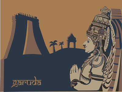 Old Indian Architecture Illustration -Lord Garuda branding design illustration indian vector