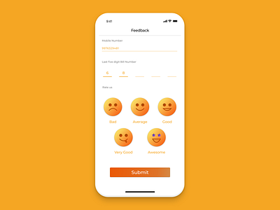 Dribbble Feedback Form Screen app design ui ux vector