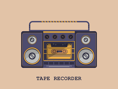 Tape Recorder casette design illustration music music app old sound speaker tape recorder vector vector illustration vectorart