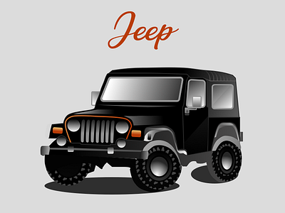 My Jeep automobile black branding design illustration journey rider shadow travel vector vehicle