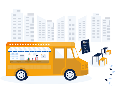 DRIBBBLE FOOD TRUCK app branding design food app illustration pos restaurant app ui vector web