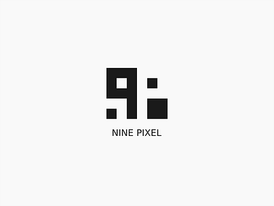 Nine Pixel flat icon illustration letter lettering logo logotype mark monogram symbol type typography