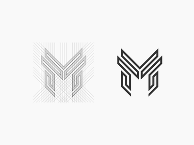 M mark brand flat grid identity logo minimal monogram