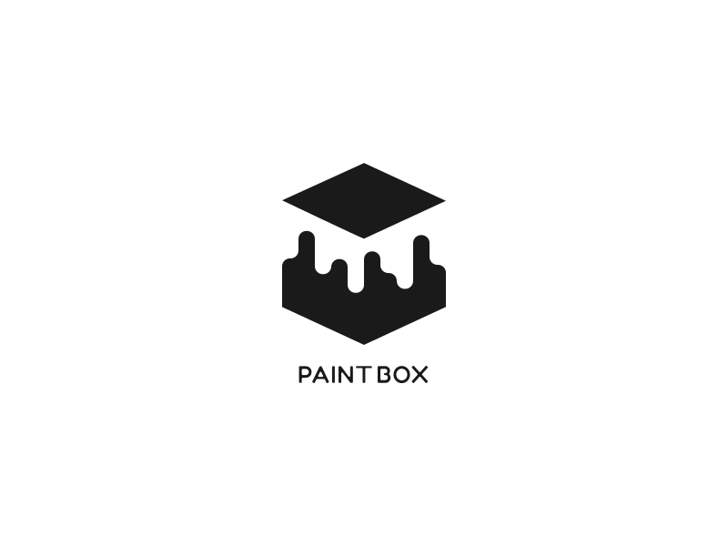 PAINT BOX monogram minimal logo identity grid flat brand