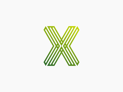 X mark brand flat grid identity logo minimal monogram