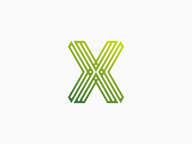 X mark minimal identity brand grid flat monogram logo