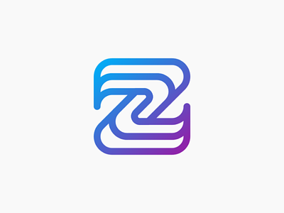 z logo flat gradien lettermark logo minimal modern z