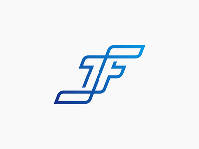JF monogram clean flat gradien lettermark logo minimal monogram