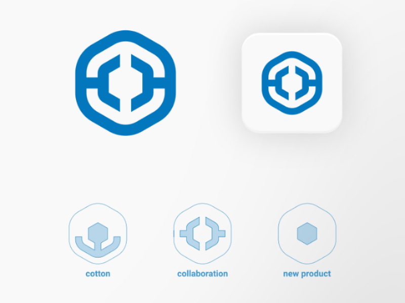Cotton Collab Logo grid local branding clothing minimal flat logo