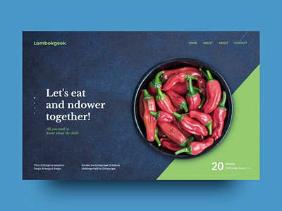 Food Landing Page chili elegant food landing page trend ui ux web design