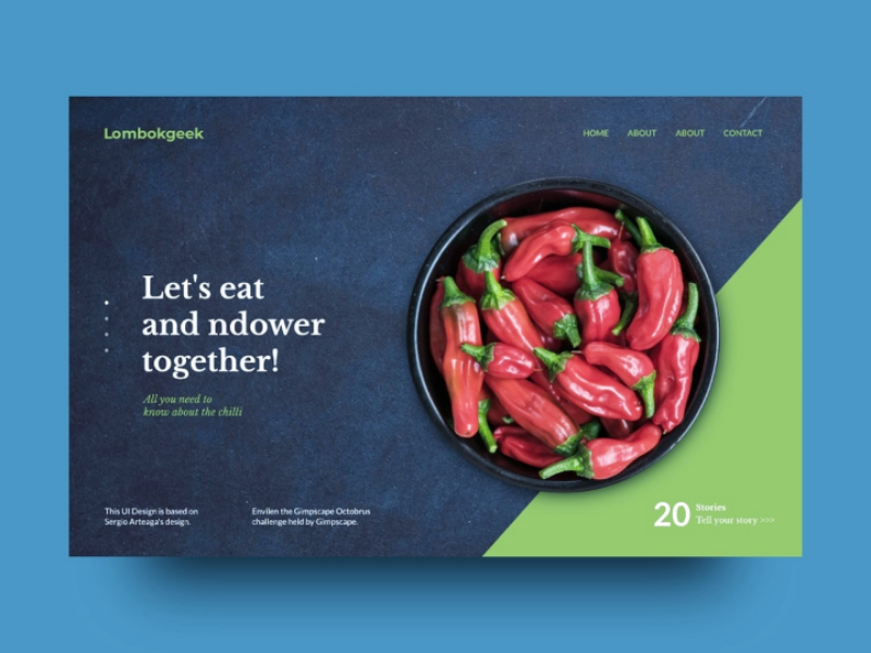 Food Landing Page elegant food trend chili landing page web design ux ui