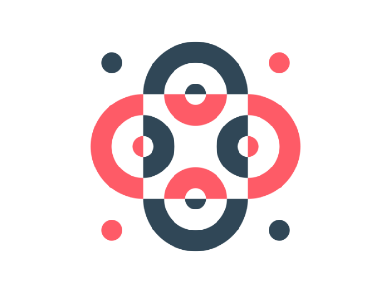 Geometric exploration - 1 blue red square circle identity branding illustration flat harmony minimal pattern geometric