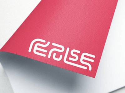 Repulse flat logo logos logotype minimal minimalist mockup paper red round scene white
