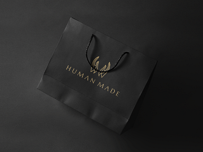 Human Made black brand branding gold idea identity logo logos luxury mockup premium shoping bad