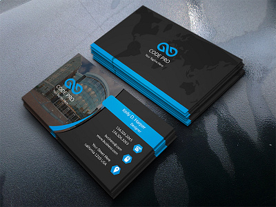 Corporate business card blue both side design bundle business card creative designer graphic green modern design official print