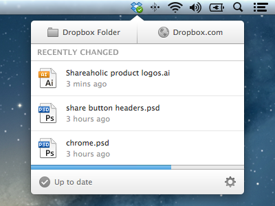 Dropbox Capacity Meter dropbox menu meter