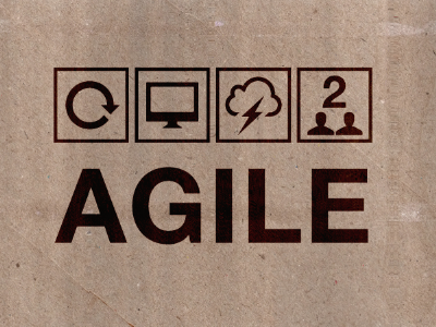 Agile agile box cardboard helvetica pictos programming