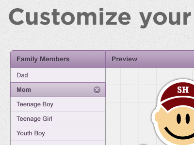 Customize your... close family gotham grid interface noise purple x