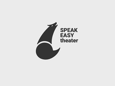 Speak Easy Logo brand brand design brand identity branding design emblem graphic graphic design graphicdesign howling icon illustration logo logo design logotype roboto theatre typography vector wolf