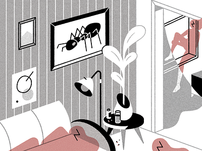 Ants editorial girl illustration room