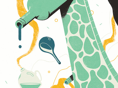 Bottles bottles giraffe illustration