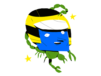 Motoboy helmet illustration scorpion